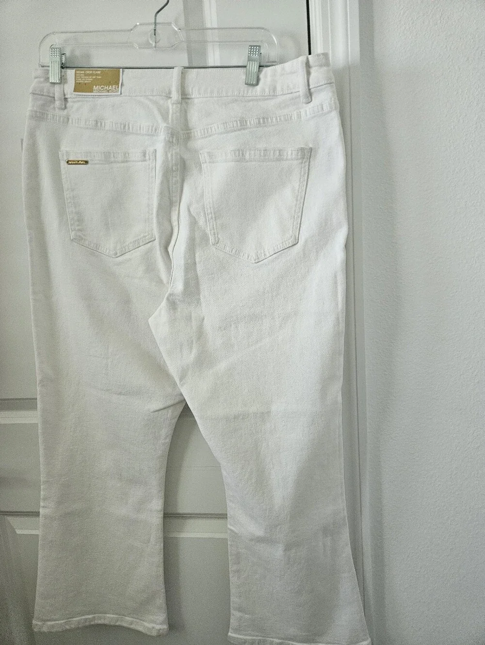 NWT Michael Kors White Selma Flared Jeams Size 14 , 25